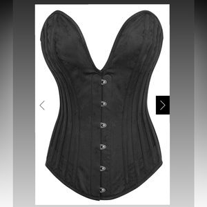 SOLD NWT Corset Story BROCADE OVERBUST CORSET W/ PLUNGE NECKLINE & MESH PANELS